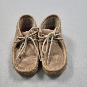 Twisted X Infant Boys Driving Moc Tan Leather Lace Up Shoes ICA0005 Size 6M